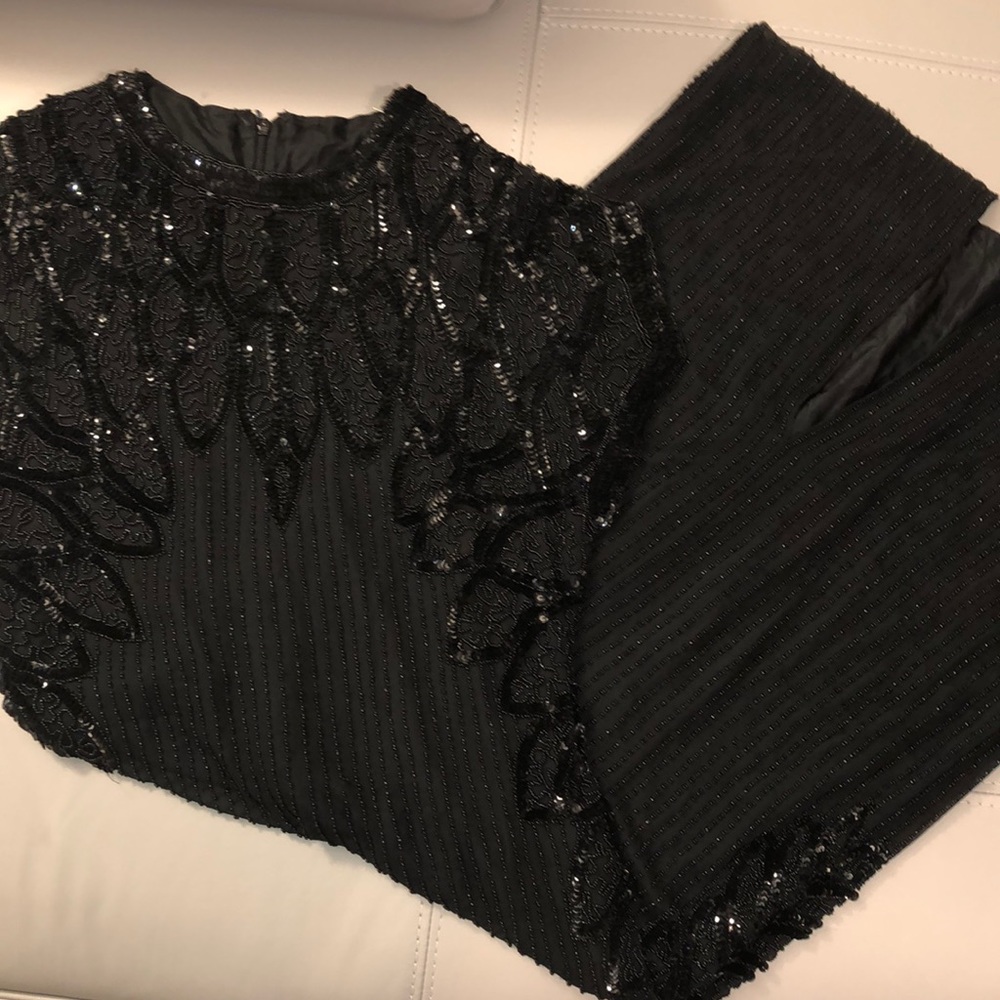Vintage 100% silk sequin beads dress fits a size 6